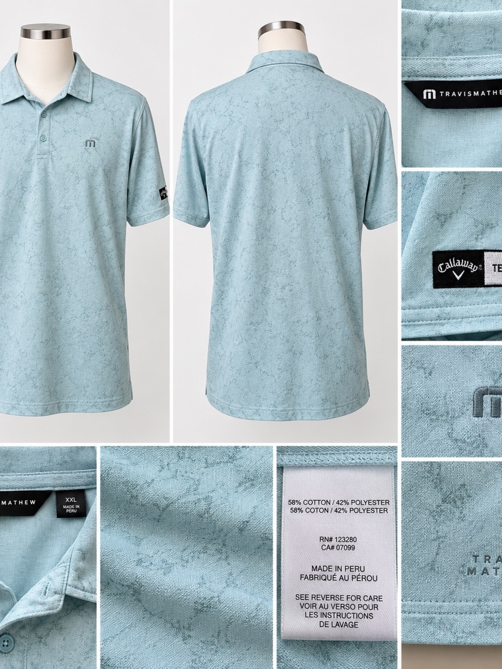 Travis Mathew team callaway Men’s Light Blue Performance Polo